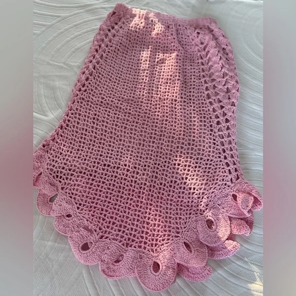 Chasing Unicorns Pink Moon Crochet Midi Skirt, Size S - Picture 16 of 16